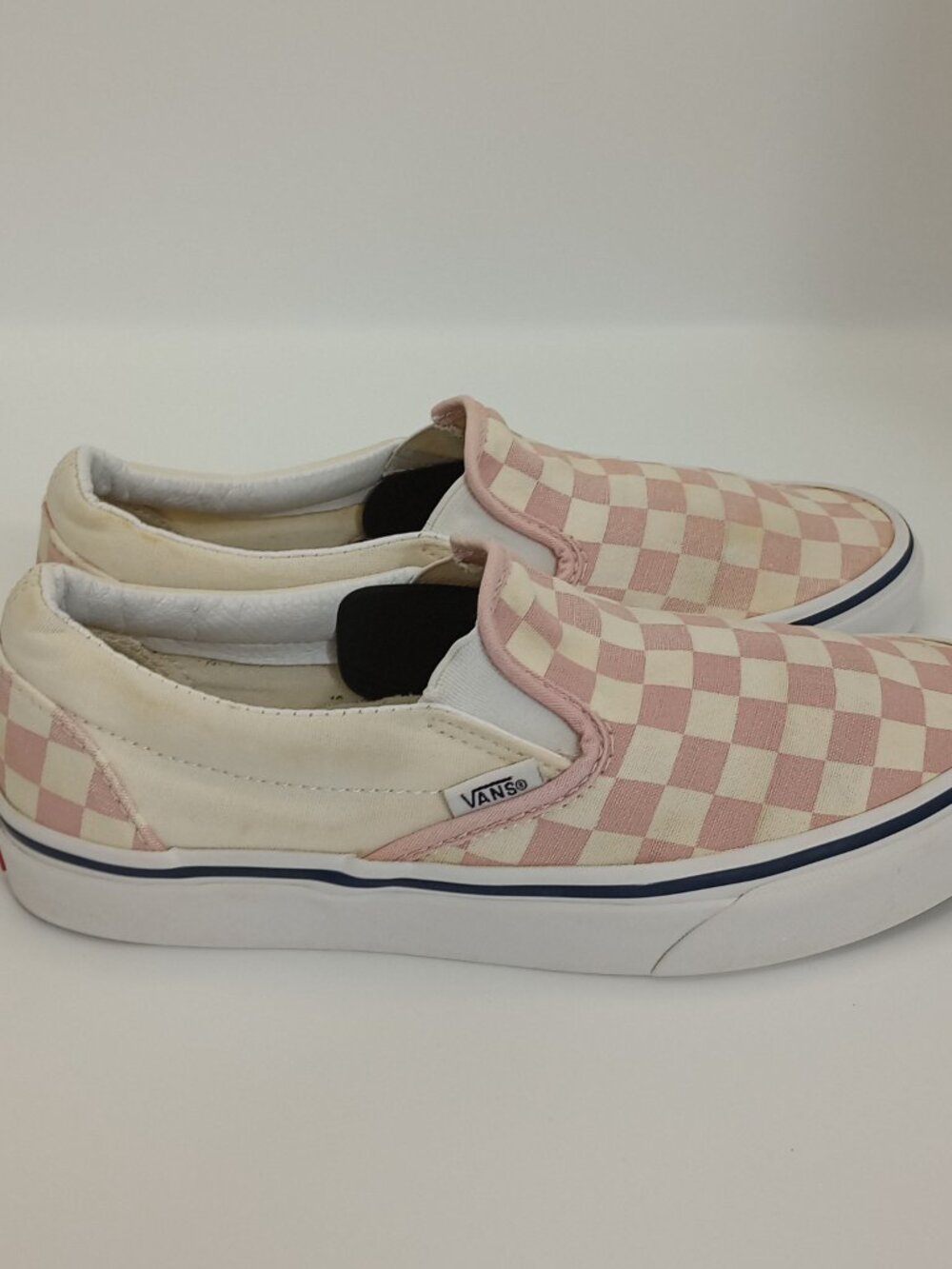 Vans Classic Slip-On Pink White Checkerboard Sneakers Women's Size 7